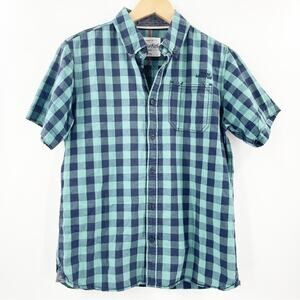 WEIRD FISH Button Down Shirt Small Short Sleeve Buffalo Check Lifestyle Outdoor
